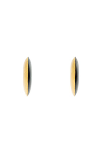 Gold Disk Wood Earrings