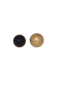 BLACK AND GOLD WOOD BALL EARRINGS