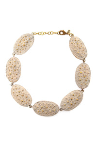 Beige Small Oval Patina Necklace
