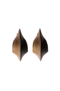 Black and Gold Resin Ring Earrings