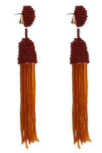 Brown and Caramel Beads Earrings