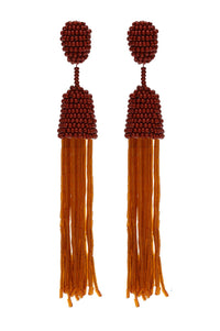 Brown and Caramel Beads Earrings