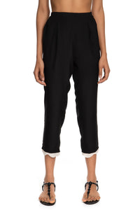 Wave Elastic Trousers Black and White