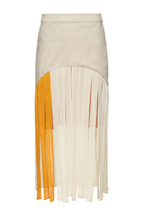 Strip Skirt Beige and Yellow