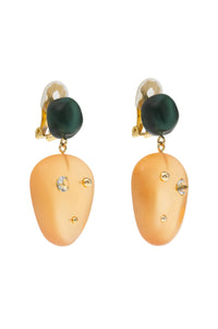 Green and Orange Caju Earrings