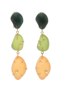 Green and Orange Artsy Earrings