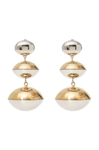 Gold and Silver 3 Ball Earrings